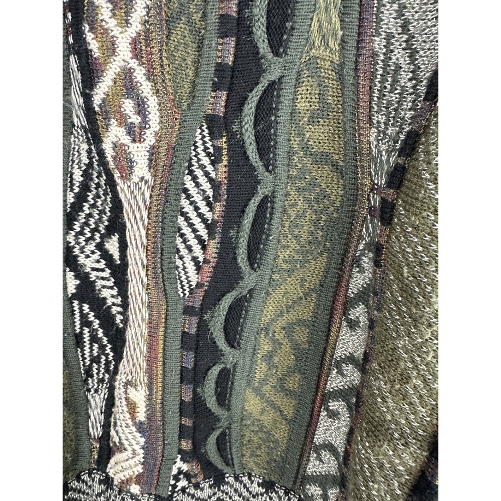 Bachrach Knit 3D Textured Sweater Cosby Biggie Style Earth Tones Mens Size Large - Picture 14 of 16